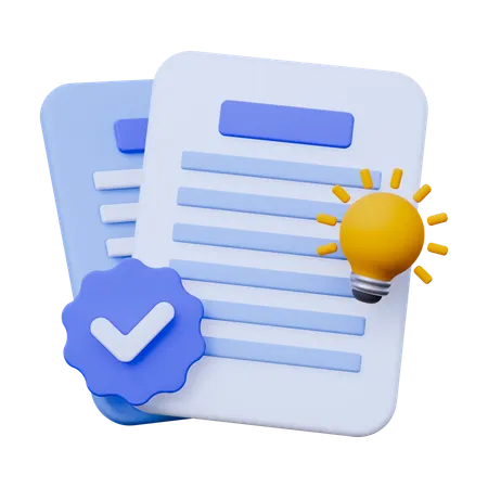 Task documents with lightbulb  3D Icon
