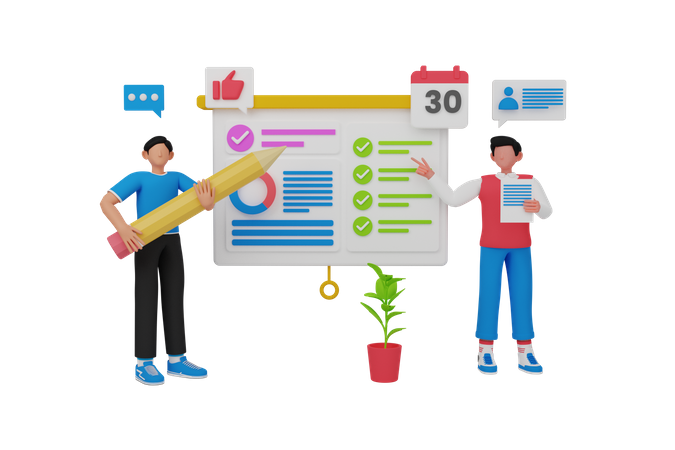 Task management  3D Illustration