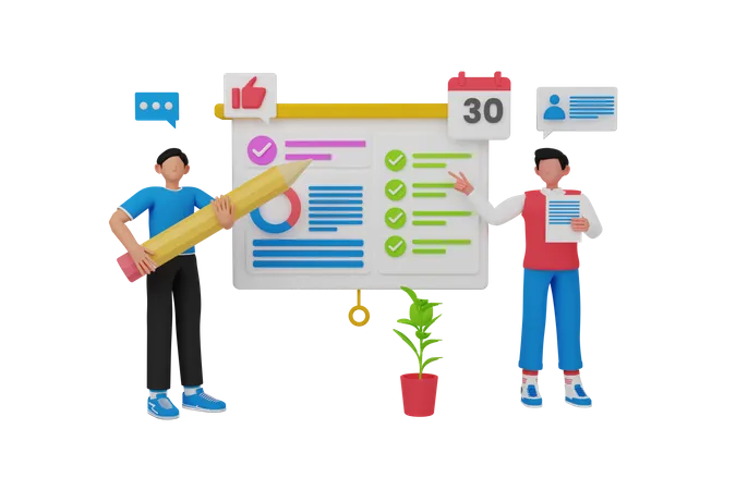 Task management  3D Illustration