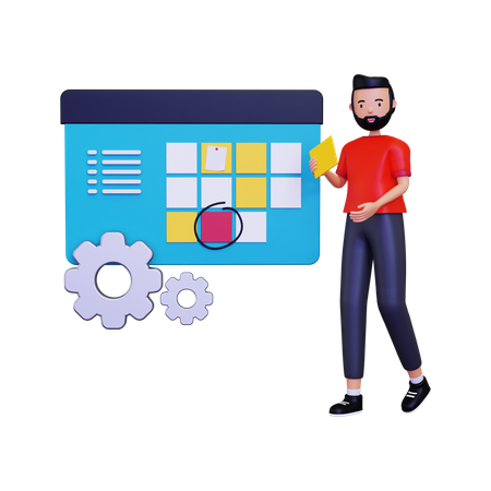 Task management  3D Illustration