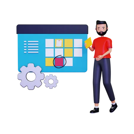 Task management  3D Illustration