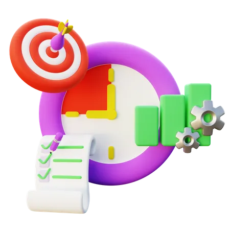 3 D Illustration Of Productive Time 3D Icon