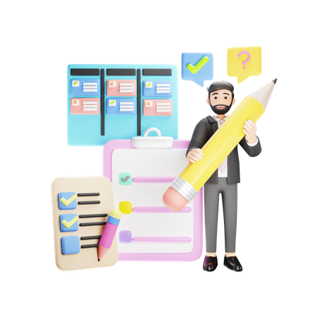Task Management in Business  3D Illustration
