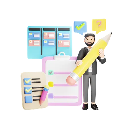 Task Management in Business  3D Illustration