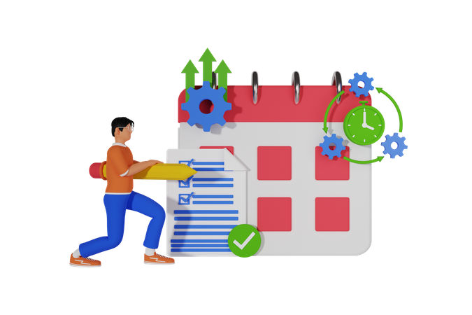 Task schedule  3D Illustration