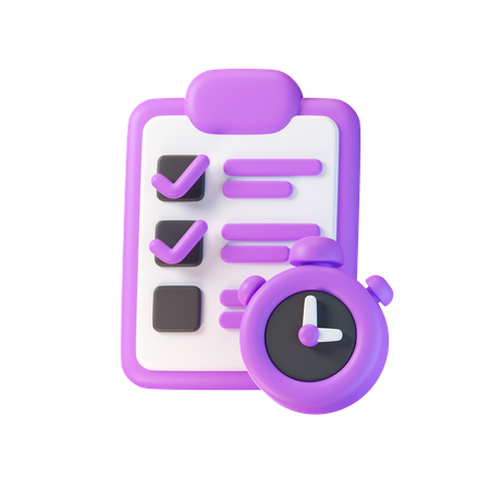 Task Time  3D Icon