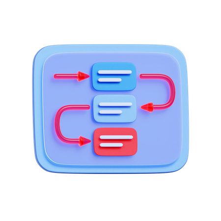 タスクワークフロー図  3D Icon