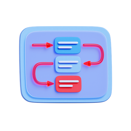 Task Workflow Diagram  3D Icon