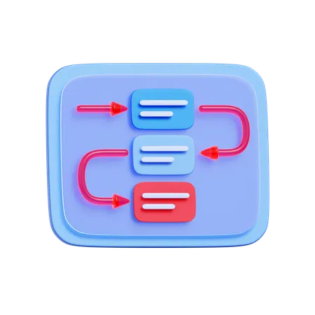 Task Workflow Diagram  3D Icon