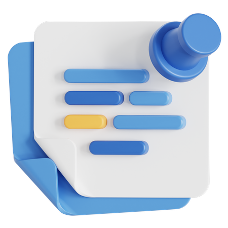 Tasks on notes  3D Icon