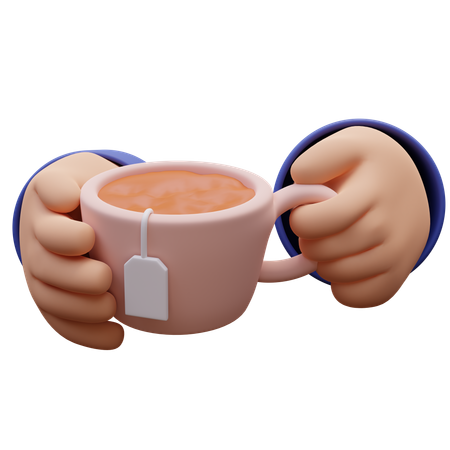 Tasse de thé dans les mains  3D Icon