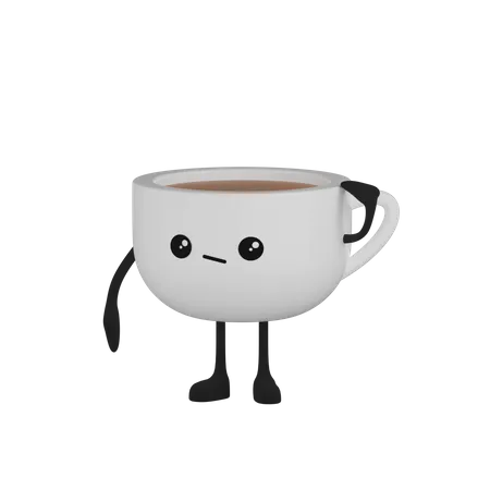 Caractère de tasse à café  3D Icon