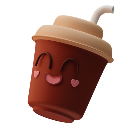 Emoji de tasse de café froid  3D Icon