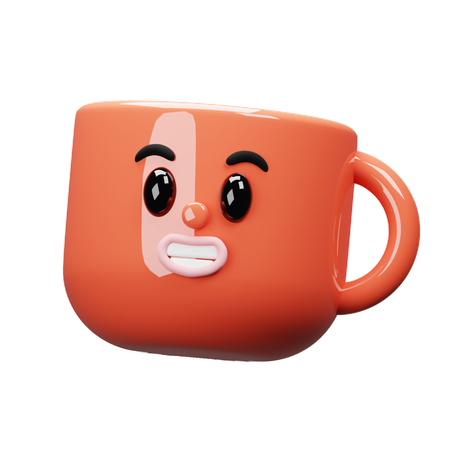 Tasse de dessin animé heureux  3D Icon