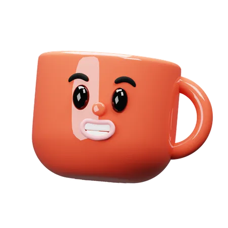 Tasse de dessin animé heureux  3D Icon