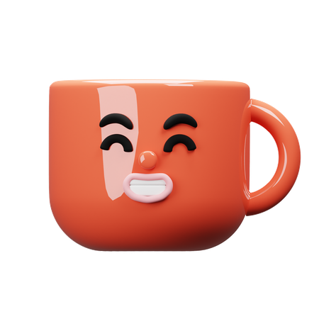 Tasse de dessin animé très heureuse  3D Icon