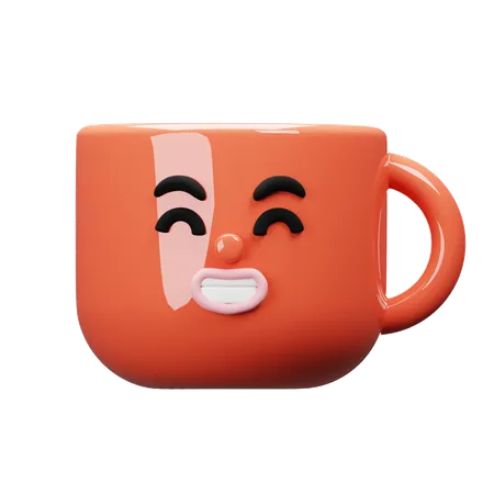 Tasse de dessin animé très heureuse  3D Icon