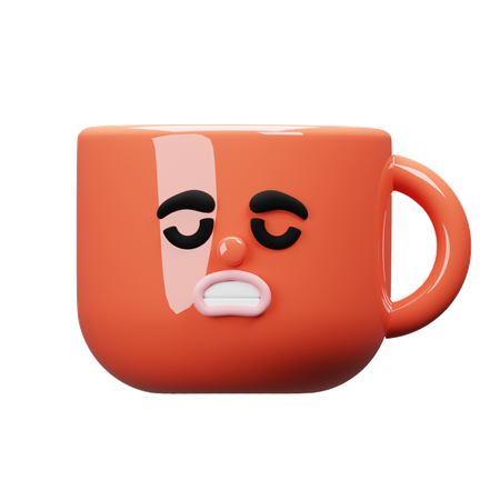 Tasse de dessin animé triste  3D Icon