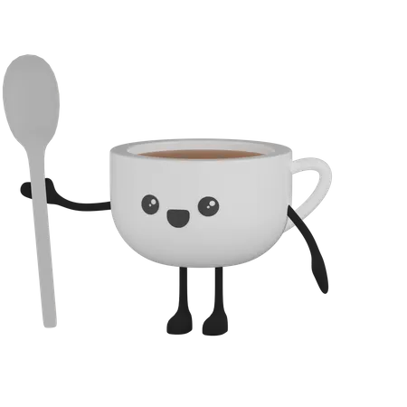 Kaffeetasse, Charakter  3D Icon