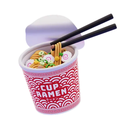 Tasse Ramen mit Stäbchen  3D Icon