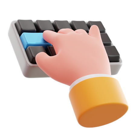 Tastatur tippen Handgeste  3D Icon