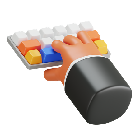 Tastatur tippen Handgeste  3D Icon