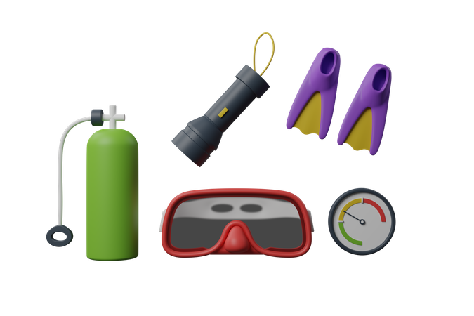 Tauchausrüstung  3D Icon