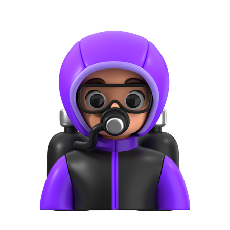 Taucher  3D Icon