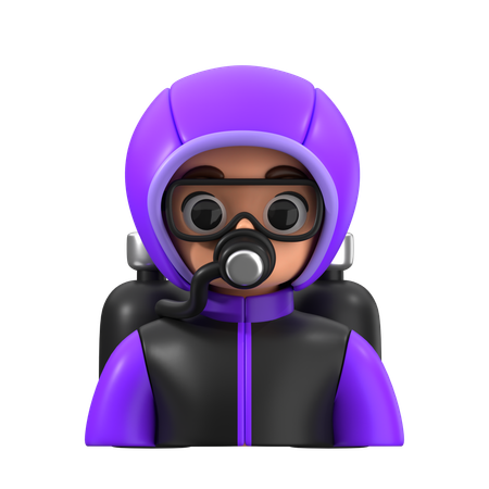 Taucher  3D Icon