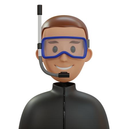 Taucher  3D Icon
