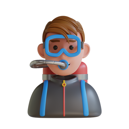 Taucher  3D Icon