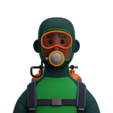 Taucher Mann  3D Icon