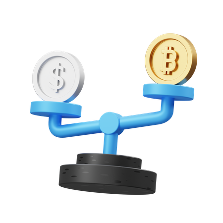 Taux de change des bitcoins  3D Icon