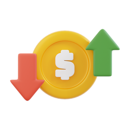 Taux de change du dollar  3D Icon