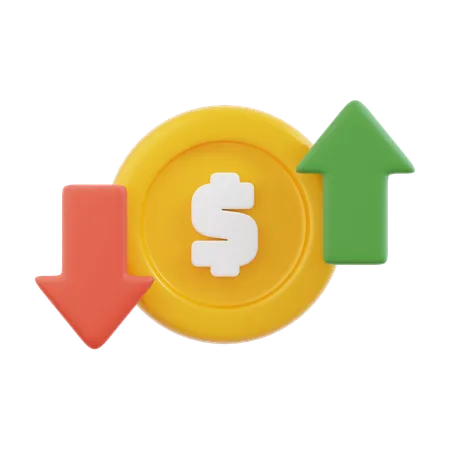 Taux de change du dollar  3D Icon