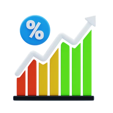 Taux de croissance  3D Icon