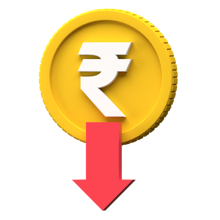 Taux de roupie en baisse  3D Icon