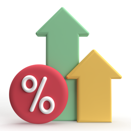 Taux d'intérêt élevé  3D Icon