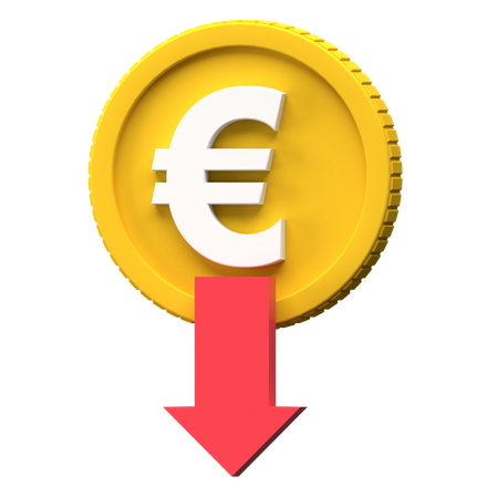 Taux de l'euro en baisse  3D Illustration
