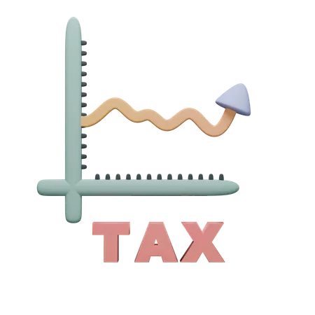 Data On The Rise And Fall Of Tax Payments 3D Icon