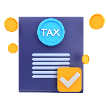 3 D Render Tax Approved Illustration 3D Icon