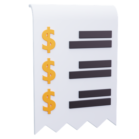 Tax Bill  3D Icon