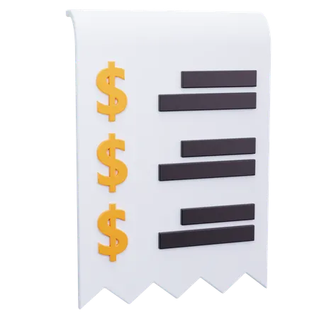 Tax Bill  3D Icon