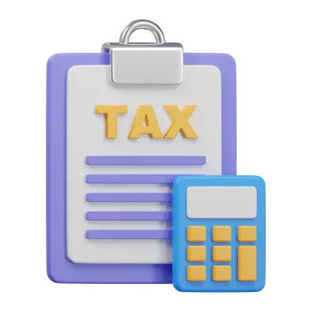 Tax Form Clipboard With Calculator 3 D Illustration 3D Icon
