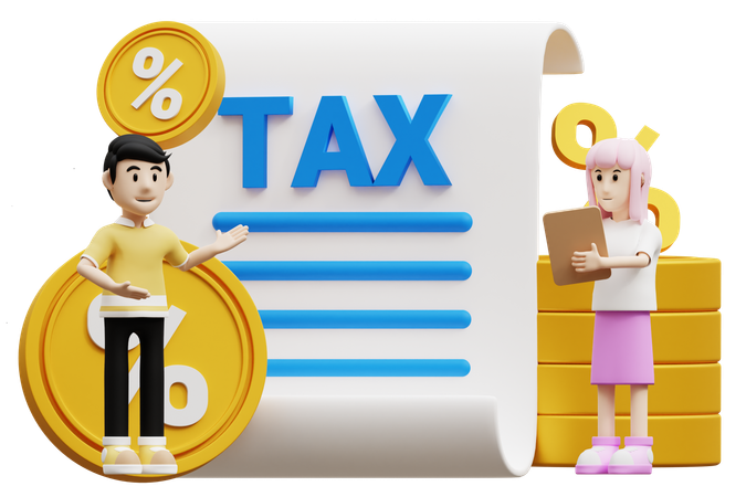 Tax Calculation  3D Illustration
