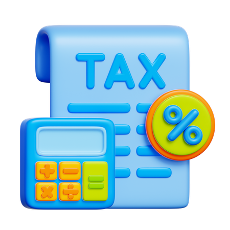税金の計算  3D Icon