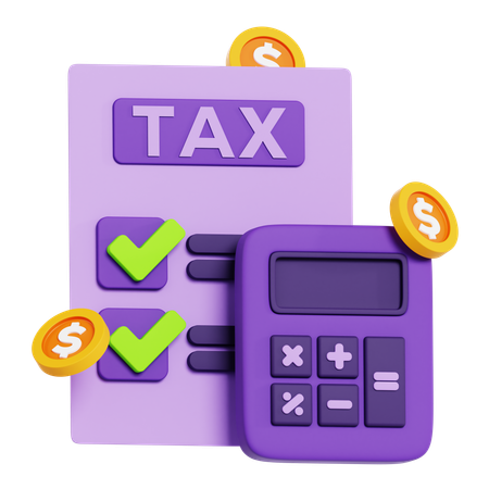 Tax Calculation  3D Icon