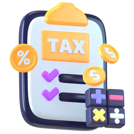 Tax Calculation  3D Icon