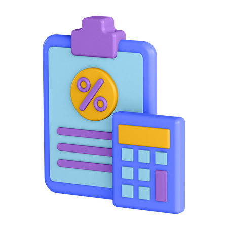 Tax Calculation 3D Illustration
