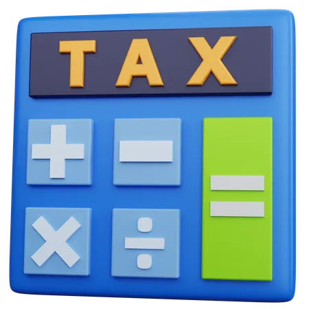 3 D Rendering Simple Calculator With The Word Tax Isolated 3D Icon